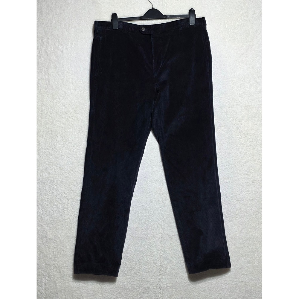 Etro Milano Men's Navy Blue Corduroy Straight Leg Pants Italy Size 56 (36x31)